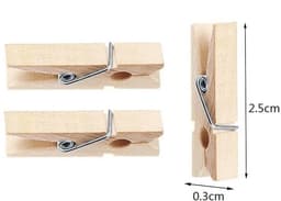 100 stuks mini houten wasknijpers van echt hout - kleine knijpers met zoekwoord "decoratie" — thumbnail 5