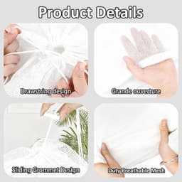 2 stuks waszakken van mesh met trekkoord en handvatten - 60×90cm waszakken van mesh - Duurzame tassen voor delicate kleding - Stevige waszakken van mesh - Geschikt voor wasmachines, reizen, kleding, speelgoedopslag — thumbnail 2