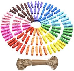 100 Stuks Mini Gekleurde Wasknijpers 3,5 cm - Multifunctionele Wooden Clips voor Ambachten en Decoraties — thumbnail 1