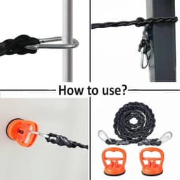 Bungee Cord Reiswaslijn met Zuignappen en Connectoren - Ideaal voor Binnen en Buiten Droogruimte — thumbnail 5