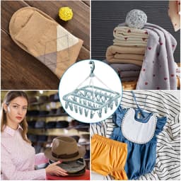 Unyqoos® Opvouwbare en winddichte hangende sokkenhouder met 32 stevige clips — thumbnail 2