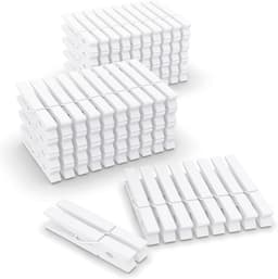 100 Stuks Houten Wasknijpers - Witte Kledingspelden voor Ambacht en Foto's - 7,9 cm — thumbnail 1
