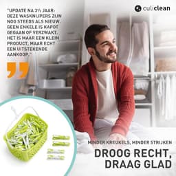 Ecoline Wasknijpers met Mand - 48 Stuks - Groene en Witte Knijpers voor Duurzaam Huishouden — thumbnail 4
