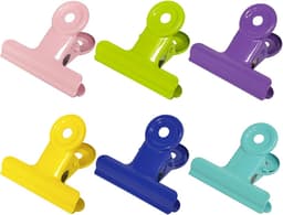 12 stuks metalen bulldog clips 38 mm - 6 kleuren — thumbnail 1