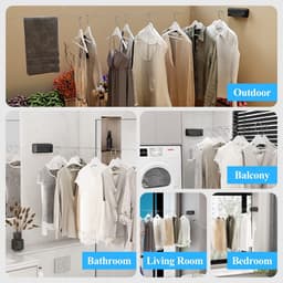 Uittrekbare Waslijn voor Binnen - Dubbel Touw 2x4m, Wandmontage, Tot 15kg Draagkracht — thumbnail 5