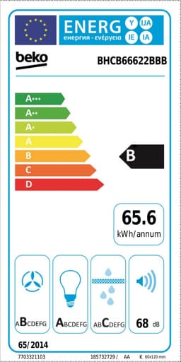 60 cm Muur gemonteerd Afzuigkap, 240 W, 613 m³/h — thumbnail 2