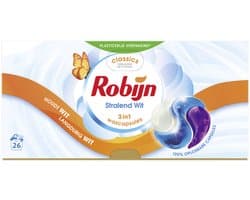 Robijn – 3-in-1 Wascapsules – Stralend Wit - 26 Capsules - Voordeelverpakking - 2 stuks