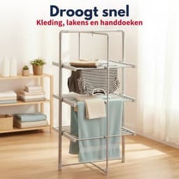 Dirt Devil Elektrisch Droogrek met Verwarming – Droogtoren 230W - Staand Wasrek 21m Droogruimte - IP22 Waterbestendig - 73 x 144 x 68 cm - Aluminium — thumbnail 5