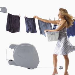 Unyqoos® Dubbele intrekbare waslijn voor wandmontage met 30 meter droogruimte — thumbnail 2