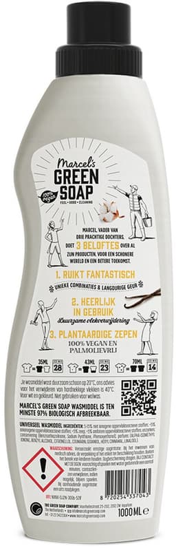 Marcel's Green Soap Wasmiddel Katoen & Vanille 23 Wasbeurten - 1 liter — thumbnail 5