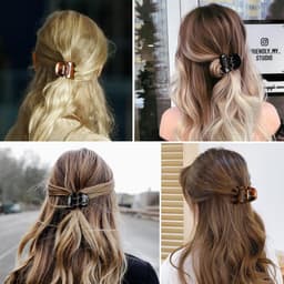 6x Middelgrote Haarclips Set - Stevige Klauwclips voor Dik en Normaal Haar - Zwart & Bruin — thumbnail 2