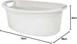 Ovale Wasmand met Handvatten 60 Liter in Wit — thumbnail 4