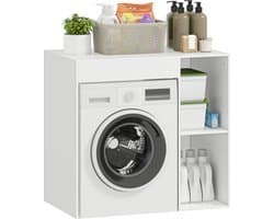 Homcom Kast boven wasmachine-Spaanplaat-90L x 60B x 90,5H cm-Wit — afbeelding 1