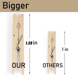 50 stuks wasknijper - kleine houten wasknijpers - Wasknijpers Hout - Knijpers Hout - 3.5*0.7cm - Voor Decoratie & DIY perfect voor het maken van kleine en verfijnde houten decoratieve klemmen Ideaal om foto's aan de muur te hangen — thumbnail 2