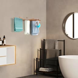 Allecto- Wanddroogrek - Ruimte besparend - Octopus design - Inklapbaar - Balkonwasdroger - Binnen en buiten te gebruiken - Geschikt voor diverse kamers - Grijs - Belle Vous — thumbnail 4