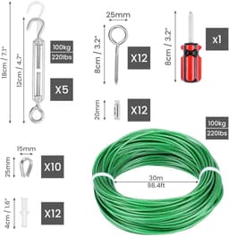 Allecto - Waslijndraad - M5 spanschroeven - Roestvrijstalen kern - Klimplanten draad - Drooglijn - Draadspanners - Trellis systeem — thumbnail 2