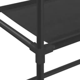 Hoge Badkamerkast Boven Wasmachine - Opbergrek met 2 Planken en Gordijn - Zwart — thumbnail 2