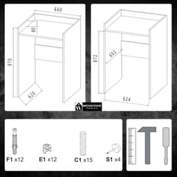 Wasmachine Kast Ombouw met Plank – Stevig Geluiddempend Meubel (66x97x62 cm) — thumbnail 3