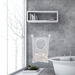 Wasmand Hangend - 2 Stuks - Ophangbare Wasmand - Wassorteerder - Deurzak - Wasmand - Wasverzamelaar - Ophangbare Wasmand - Hangende Waszak - Wordt geleverd met 2 haken - Voor Badkamer / Wasruimte - 73.5*48.5cm — thumbnail 4