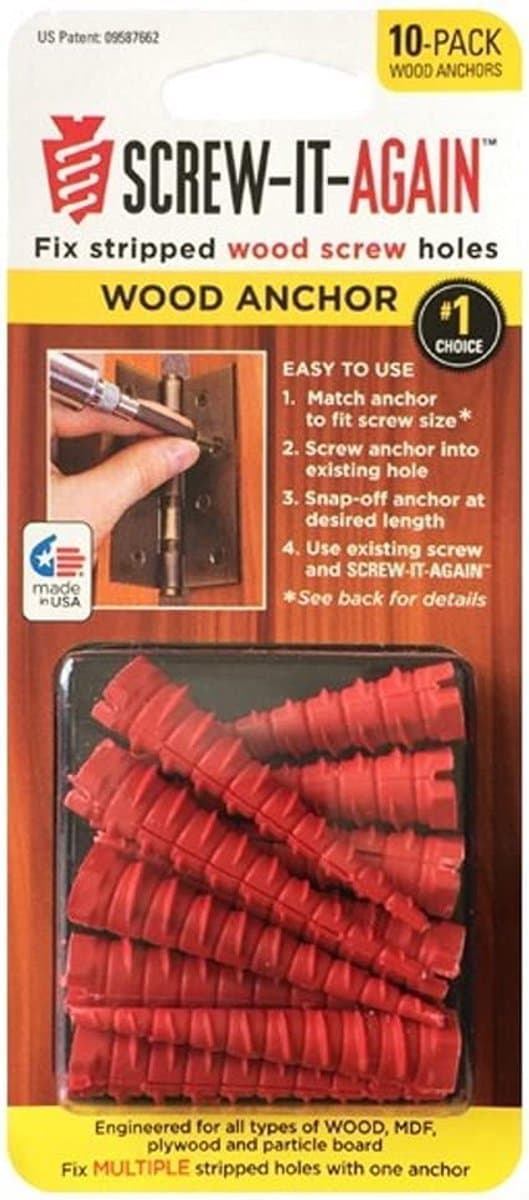 Hout Anker - Reparatie Ankers - Gaten Repareren - Taps Toelopend Ontwerp - 2 Inch Lengte - Rood — afbeelding 1