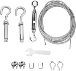 Waslijn Roestvrij Staal - Kabel met Spanslot - Kleding Drogen - Hoge Breukvastheid - Tot 8m - Zilver — thumbnail 4