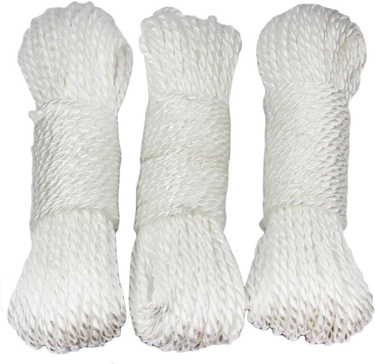 Waslijn Wit - Waslijn Snoer - Droog Ruimte - 3 Stuks Set - 15 Meter — afbeelding 1