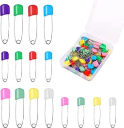 Luier Pins - Veiligheidsspelden Klemmen - Baby Verzorging - Roestvrij Staal - 50 Stuks - Veelkleurig — thumbnail 1