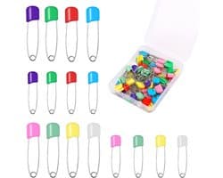 Luier Pins - Veiligheidsspelden Klemmen - Baby Verzorging - Roestvrij Staal - 50 Stuks - Veelkleurig