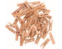 Houten Waslijnenknijpers 35mm - Set van 48 Stuks