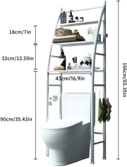Flolife - Multifunctioneel 3-Laags Opbergrek – Voor Toilet & Wasmachine – Zonder Boren – Ruimtebesparende Organizer — thumbnail 5