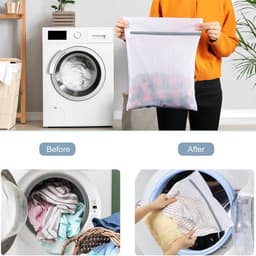 Mesh waszakken set van 5 stuks voor delicate kleding, met ophanglus - handige opbergzakken voor ondergoed, bh's, sokken, babykleding - wasnet met honingraatstructuur — thumbnail 2