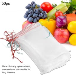 50 Stuks Herbruikbare Fruitbeschermzakjes Nylon Net met Trekkoord voor Planten en Bloemen — thumbnail 5