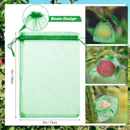 100 Stuks Fruitbeschermzakjes met Trekkoord voor Fruitbomen en Tuin — thumbnail 4