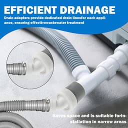 MK Stoer -Afvoerset wasmachine - Afvoeradapter - 40mm buis - Slangklem - Inlaatstuk 19-24 mm - Afvoer wasmachine - Wasmachineaansluiting - Geschikt voor vaatwasser, droger - Zwart - Waschmachine. — thumbnail 2