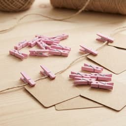 Mini Knijpers Roze - 24 Mini Knijpertjes Roze - Knijpertjes voor Kaarten of Foto's — thumbnail 1
