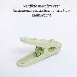 1 set - Draagbare waslijn - met 12 klemmen + touwset - Gekleurde plastic kleding- en sokkenklemmen - Windbestendige en wegwaaibestendige klemmen voor buiten - Diverse kleuren — thumbnail 5