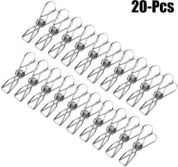 wasknijpers - 20 stuks - 1.3*5.6cm - RVS wasknijpers - waslijnklemmen voor handdoeken — thumbnail 1