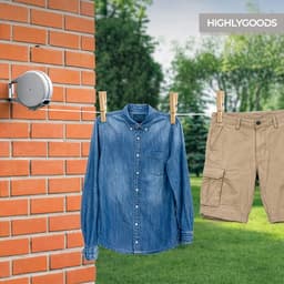Highlygoods® Uitschuifbare waslijn - 15 meter - Waslijndraad met knijpers - Waslijn uittrekbaar -Roldrooglijn - Oprolbare drooglijn - Geschikt voor vakantie - — thumbnail 3