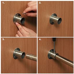 Uittrekbare Kledingrail - Roestvrij Staal - 77-103 cm — thumbnail 3