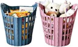 1 set - Opvouwbare wasmand - Slaapkamer - Badkamer - Opbergruimte voor vuile was - Geschikt voor opslag, grote capaciteit, openbare badkamer - 40*20*32cm - Roze — thumbnail 5