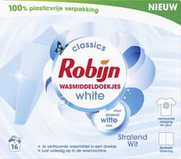Robijn Classics Stralend Wit Wasmiddeldoekjes 16 wasstrips — thumbnail 5