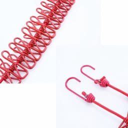 Elastische Waslijn - Draagbare Kledinglijn - Reizen Kamperen - Inclusief Klemhaakjes - Tot 3.8 Meter - Rood — thumbnail 3