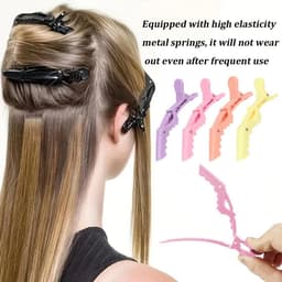 Professionele Haarklemmen Set - 10 Stuks Krokodillenklemmen voor Knippen en Stylen — thumbnail 2
