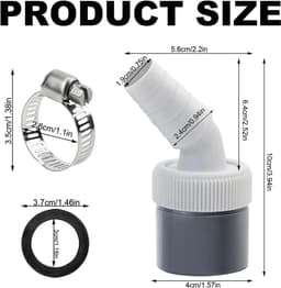 Afvoeradapter voor wasmachines en vaatwassers - Y-adapter voor afvoer, geschikt voor verschillende apparaten, 18-24 mm invoermondstuk — thumbnail 2