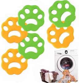 TOVBMUP 6 Wasballen - Wasmachinereinigingsballen voor dierenharen - Haarverzamelaar - Pluizenverwijderaar - Herbruikbaar - Geschikt voor dierenhaar, dons, pluisjes — thumbnail 1