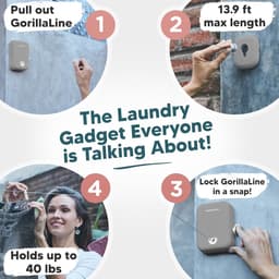 RFWR® Intrekbare waslijn voor binnen en buiten - Heavy Duty kleding drogen met Secure Lock System — thumbnail 4