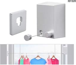 RFWR® Intrekbare waslijn voor binnen en buiten - Heavy Duty drooglijn voor wandmontage, 4,2 meter — thumbnail 1