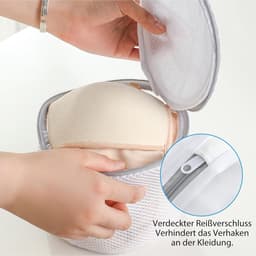 3 Stuks waszakken - beschermende waszakken - wasnet - 17 x 17 cm - duurzaam wasnet - voor bh's, schoenen, ondergoed, delicate waszakken - filternetzakken - wit — thumbnail 4