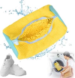 Schoenwaszakken 2 Stuks - Beschermende Waszak voor Schoenen met Ritssluiting - Voorkom Vervorming en Kleurverlies - Geschikt voor Wasmachine - Geel — thumbnail 1