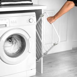 **Over Door Clothes Airer - Indoor Laundry Drying Rack 7m Drying Space Over 3 Levels Adjustable Shelves Foldable Space Saving Storage Foam Lined Hooks** — thumbnail 3